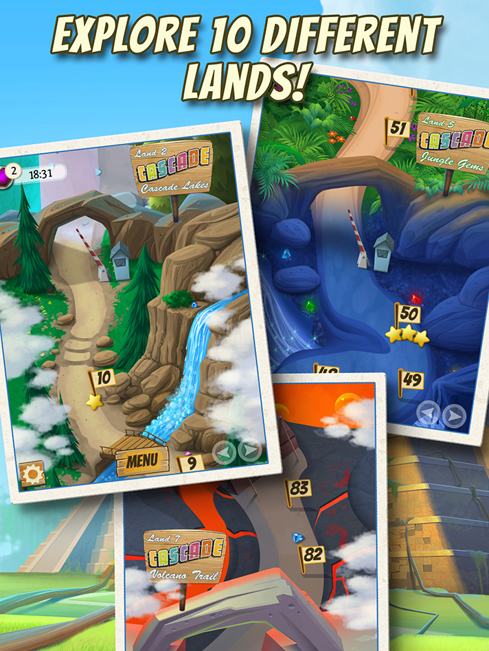 Cascade, the latest app by Big Fish Games offers 8 unique worlds. - SahmReviews.com