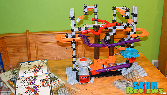 Techno Gears Marble Mania Dual Speedway is a marble racing game built for two that is as much fun building as it is racing! - SahmReviews.com