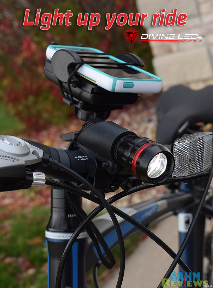 Good lighting is always a must, whether riding in the day or at night. This bike light from Divine LED will light your way! - SahmReviews.com