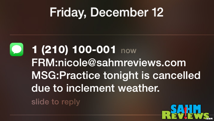 Coaches can send out text alerts to keep you informed. - SahmReviews.com