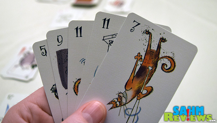 This week's Thrift Treasure is a card game where you build piles of sequential numbers - with cats! Take a look at Spite & Malice! - SahmReviews.com