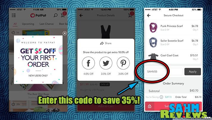 Lots of ways to save money on PatPat app! - SahmReviews.com
