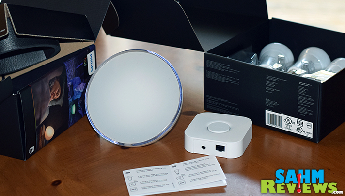 With a Philips Hue White and Ambiance Starter kit and Hue Go, you can control the colors and timing of your lights right from your phone. - SahmReviews.com #BBYConnectedHome