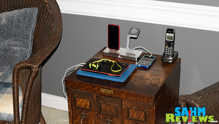 You can charge multiple devices at once, including an Apple watch, with this 3-in-1 charging station. - SahmReviews.com