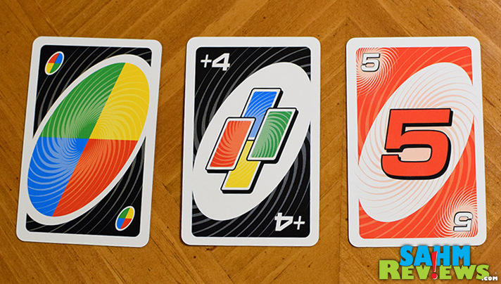 Uno Spin takes the traditional game and gives it an element of randomness. Try to hurt your opponents and you may end up helping them! - SahmReviews.com