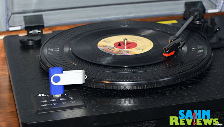 Listen to your vinyl on the turntable or convert it to .mp3 format with this 1byone turntable! - SahmReviews.com