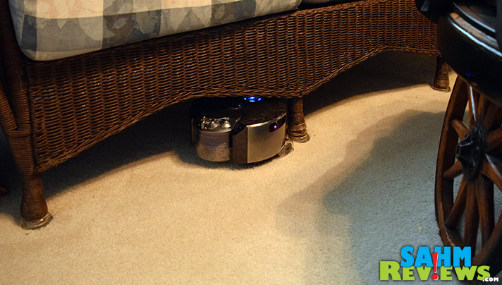 The new Dyson 360 Eye Robotic Vacuum includes features that allow it to navigate around and under furniture. - SahmReviews.com