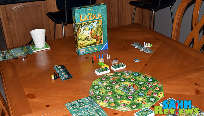 Coordinate resources in an attempt to capture extinct creatures in La Isla by Ravensburger. The modular board and setup make each game different. - SahmReviews.com