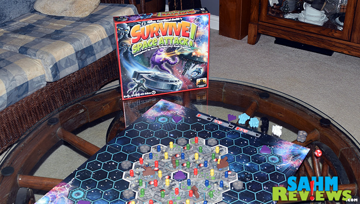 In Survive Space Attack by Stronghold Games, space station visitors try to save themselves for alien invasion. - SahmReviews.com