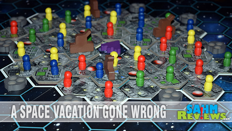 In Survive Space Attack by Stronghold Games, space station visitors try to save themselves for alien invasion. - SahmReviews.com