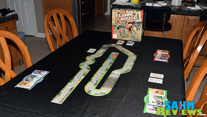 It's a racing game, but one that is foot-powered. We love watching the Tour de France on TV, now we can play it as a board game. We check out Flamme Rouge! - SahmReviews.com