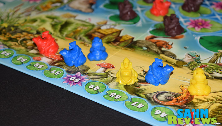 The cute meeples in Stronghold Games' Frogriders board game will appeal to all ages. The strategy required in the gameplay will keep bringing them back. - SahmReviews.com