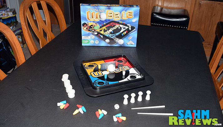Wobble by Identity Games is still available brand new, but our copy was found at our local Goodwill. See if you have the steady hand to be successful! - SahmReviews.com