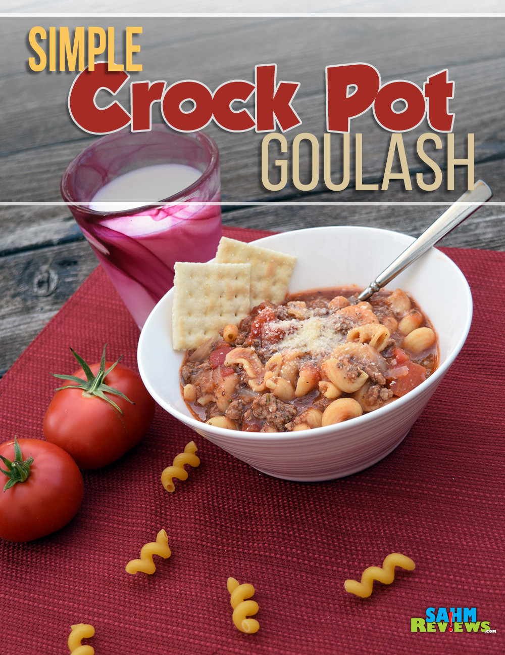 This Crock Pot Goulash recipe is easy and delicious! Great recipe for busy schedules. - SahmReviews.com