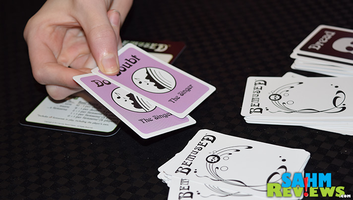 We tried out a prototype of Bemused at Origins Game Fair last year. It is finally on the shelves and we're playing at home! Check out this mean card game by Devious Weasel Games! - SahmReviews.com