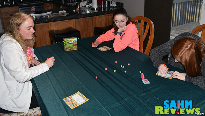 Plant a garden, feed your pig and see if you can earn the most at the market in Harvest Dice from Grey Fox Games. - SahmReviews.com