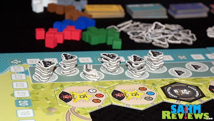 Westward bound trains are paving the way. Establish routes, earn resources and invest in railroads in Whistle Stop from Bezier Games. - SahmReviews.com