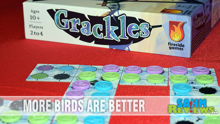 Grackles strategy game from Fireside Games is about birds hanging out on power lines. - SahmReviews.com