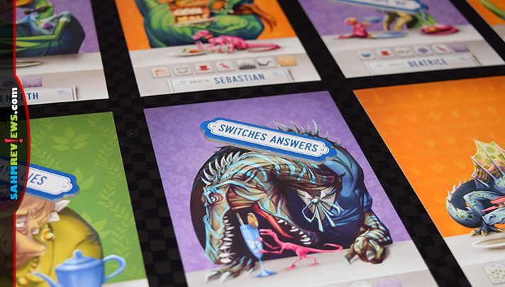 Dinosaur Tea Party by Restoration Games is a modern remake of the classic game of Whosit?. Find out how they made it appropriate for 2018! - SahmReviews.com
