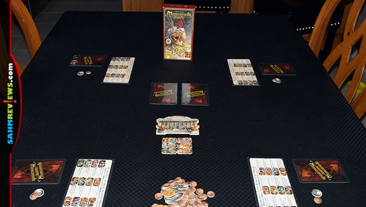 It isn't often we find a game that supports more than a dozen players. Mascarade was a cheap purchase for us at a used game sale and definitely worth it! - SahmReviews.com