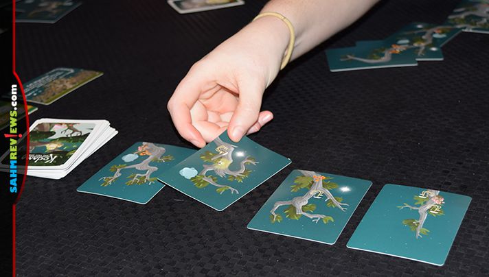 In Kodama by Indie Boards and Cards, you get to raise your own tree while keeping the tree spirits happy! Find out more about this wonderful card game! - SahmReviews.com