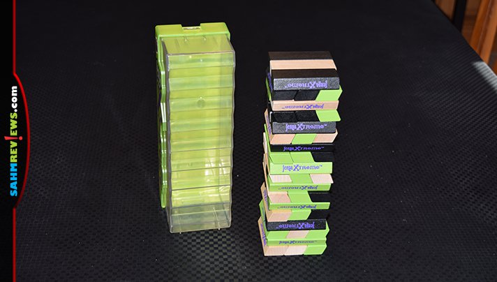 You haven't played Jenga until you've tried this version we found at Goodwill. Jenga Xtreme not only makes playing harder, setting it up is a challenge! - SahmReviews.com