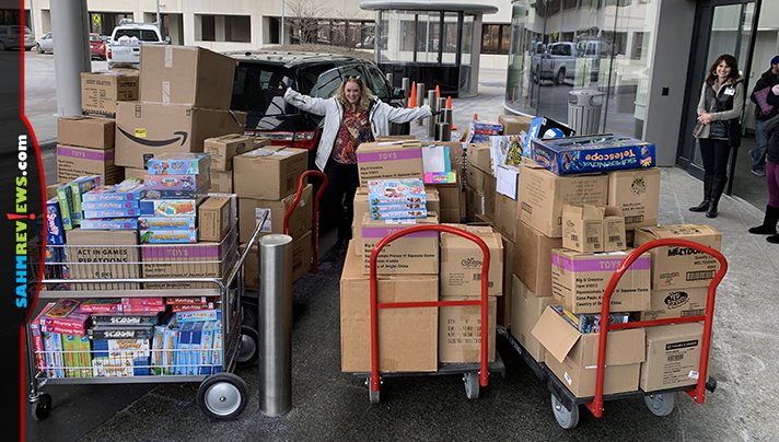 Delivery of thousands of dollars of toys and games that were donated to Stead Family Children's Hospital in Iowa City.