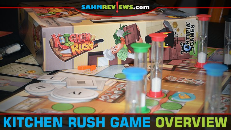 Using timers as your staff, work together to get your restaurant up and running in Kitchen Rush cooperative game from Stronghold Games. - SahmReviews.com