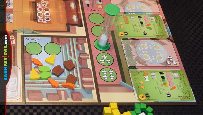 Using timers as your staff, work together to get your restaurant up and running in Kitchen Rush cooperative game from Stronghold Games. - SahmReviews.com
