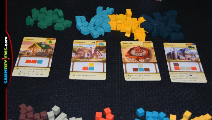 Tiny Towns by Alderac Entertainment Group (AEG) is a pattern-building game that uses resource placement to plan and construct buildings in your city. - SahmReviews.com
