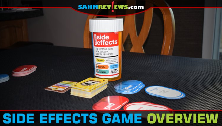 Sometimes it's the packaging that gets us to choose one game over another. Side Effects by Games Adults Play is a perfect example of a thematic game box! - SahmReviews.com