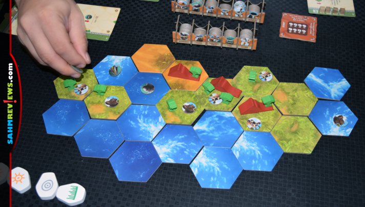 Get your engine running to efficiently develop the land and move animals around in Ecos: First Continent from Alderac Entertainment Group. - SahmReviews.com