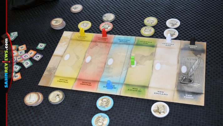 Revolution of 1828 by Renegade Game Studios is a 2-person political game about history's first smear campaign for the office of U.S. president. - SahmReviews.com