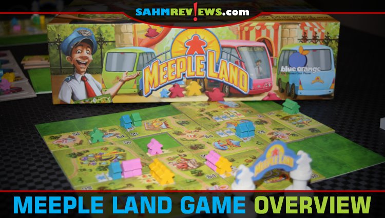 Make your guests happy by purchasing rides and services as you build the best amusement park in Meeple Land board game from Blue Orange Games. - SahmReviews.com