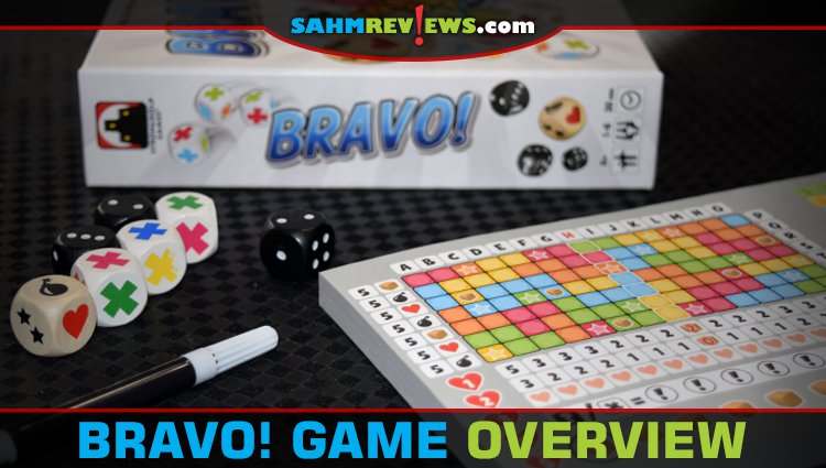Available for one to six players, Bravo roll and write game is a quick-playing reimplementation of Encore dice game from Stronghold Games. - SahmReviews.com