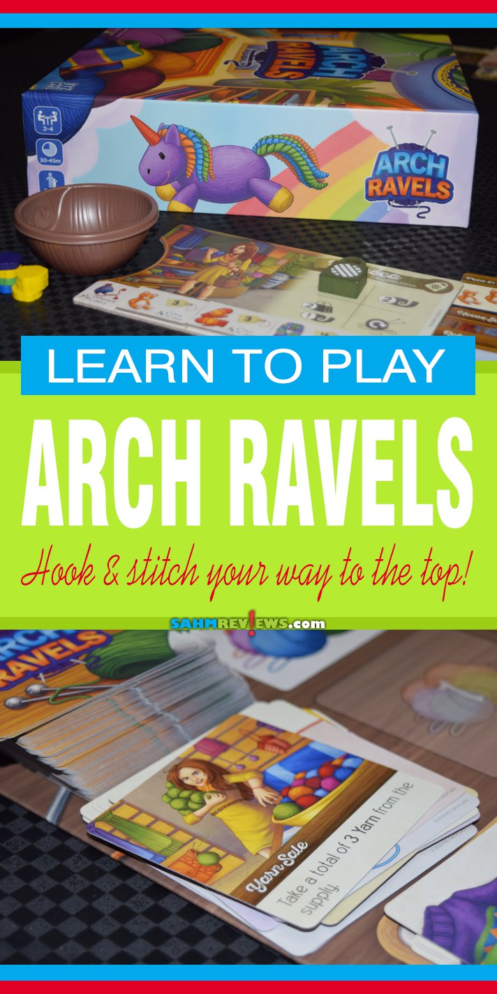 Yarn crafters can shop for yarn, learn patterns and complete projects in Arch Ravels, a board game from XYZ Game Labs. - SahmReviews.com