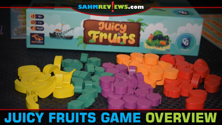 Uncomplicated instructions keep turns quick and players engaged in Juicy Fruits, a light strategy game from Capstone Games. - SahmReviews.com