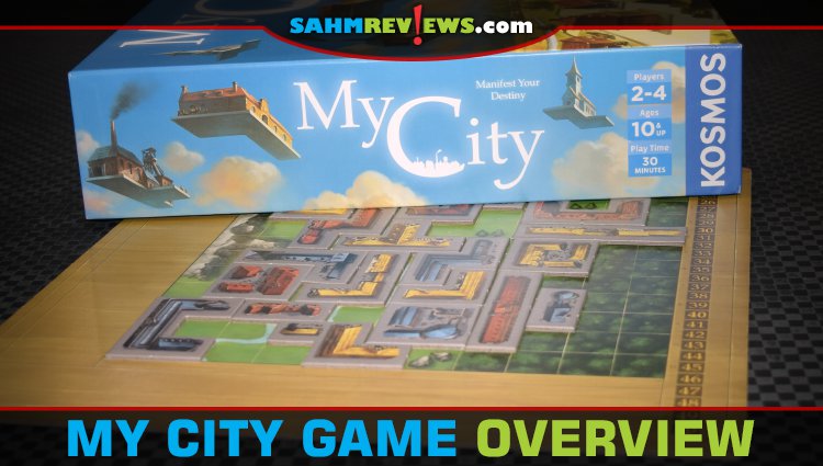 Every player's board changes differently depending on how they do each game in My City, a legacy game from Kosmos. - SahmReviews.com