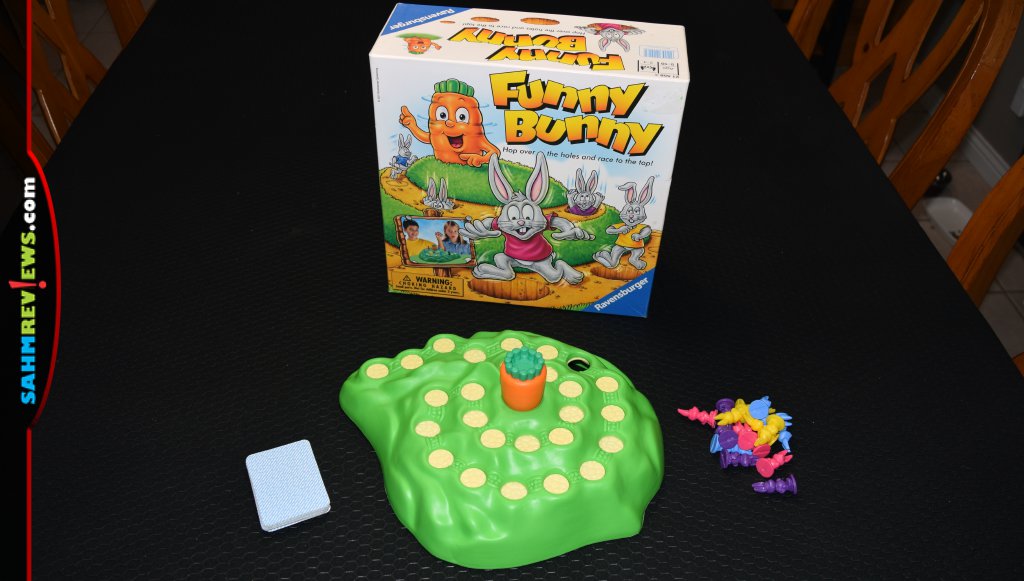 Funny Bunny Game - A photo of the box and all its contents.