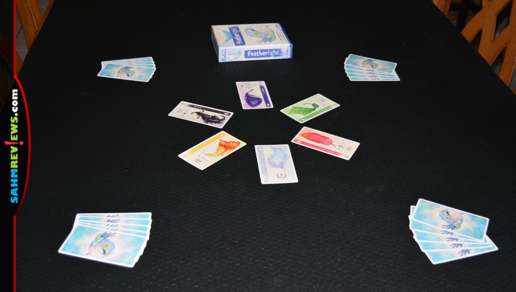 Featherlight Card Game - Game set up and ready to play
