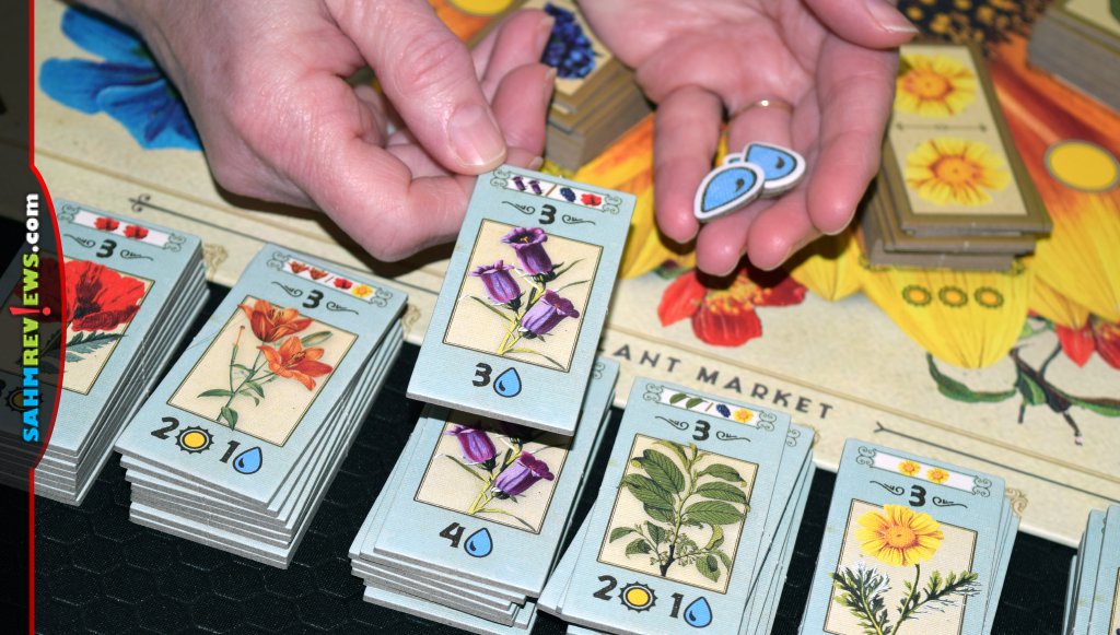 Selecting a tile from the Plant Market in Gartenbau tile-laying game. - SahmReviews.com