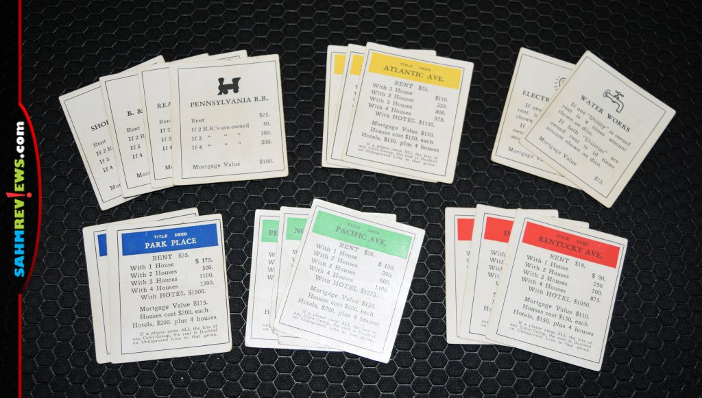 Vintage Monopoly - examples of property cards
