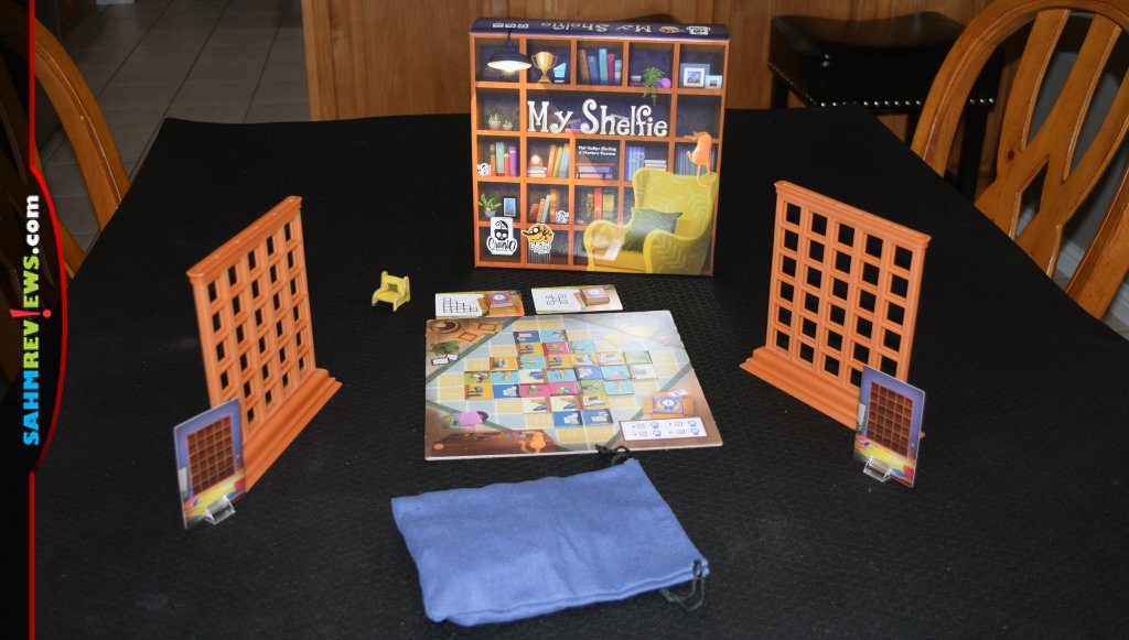 Game setup for My Shelfie from Lucky Duck Games - SahmReviews.com