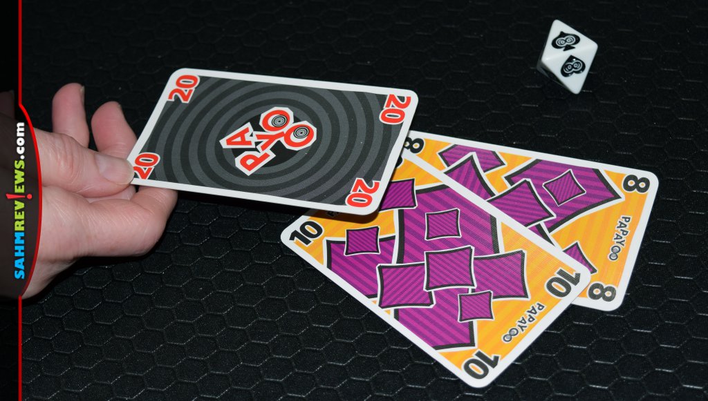 Papayoo Card Game - playing a Payoo card to diamonds.