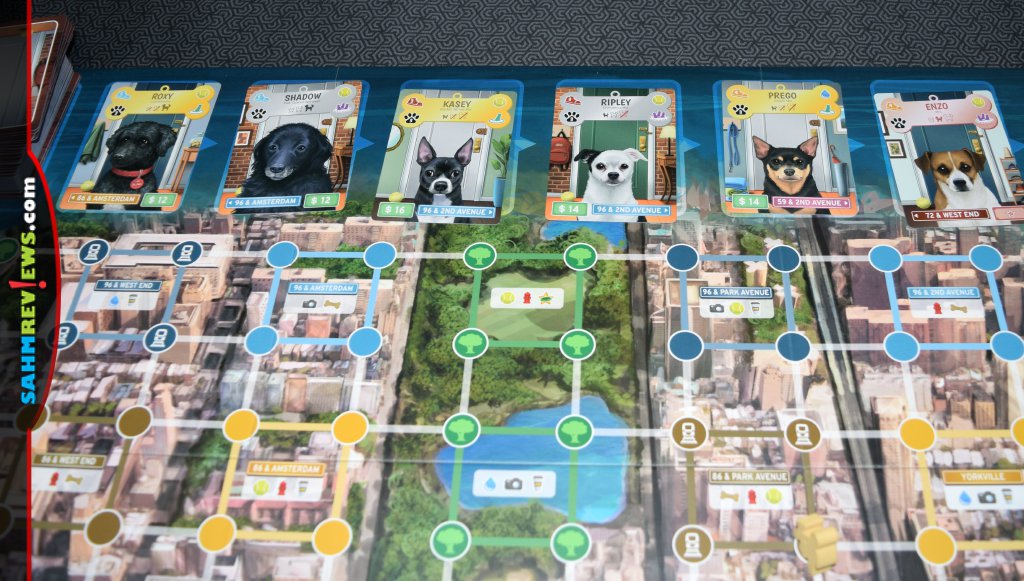There are always dogs in need of walking in Bark Avenue board game - SahmReviews.com