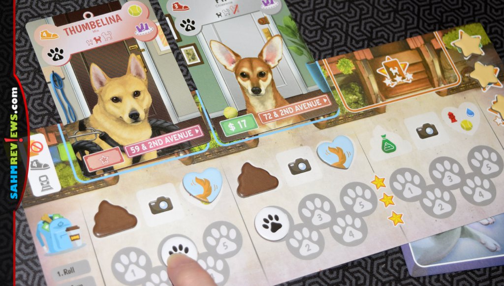 Individual dog walker boards are used by players to track their progress - SahmReviews.com
