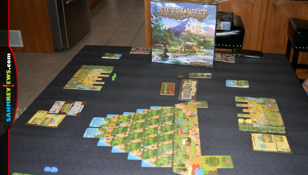 Setup for Sierra West strategy game from Board & Dice - SahmReviews.com