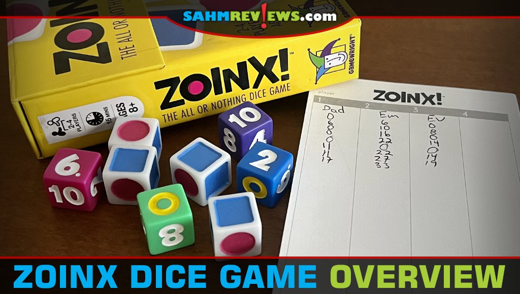 Zoinx is a press your luck dice game from Gamewright - SahmReviews.com